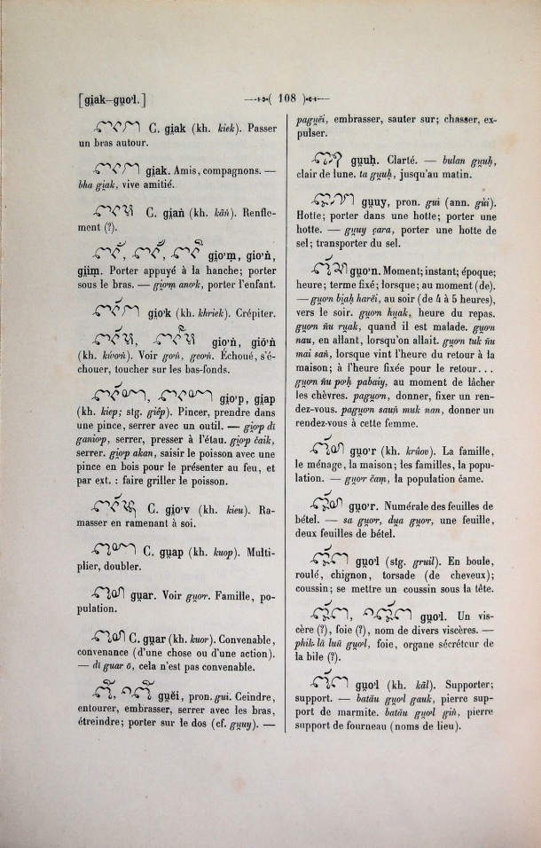 Dictionnaire Cam-Français, E. Aymonier et A. Cabaton / gu<o / Cabaton, Antoine; Aymonier, Etienne /  Viet Nam/ Viet Nam
