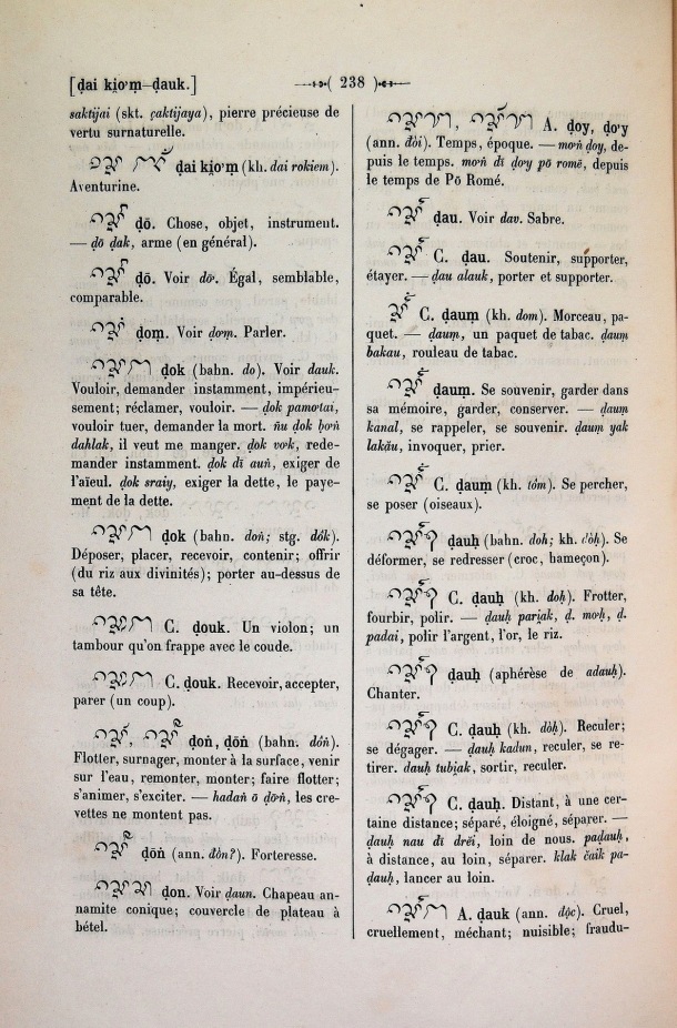 Dictionnaire Cam-Français, E. Aymonier et A. Cabaton / d.au / Cabaton, Antoine; Aymonier, Etienne /  Viet Nam/ Viet Nam