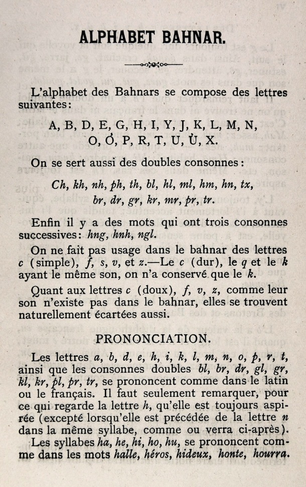 Dictionnaire Bahnar-Français, P.X. Dourisboure / alphabet bahnar / Dourisboure, P.X. /  Viet Nam/ Viet Nam