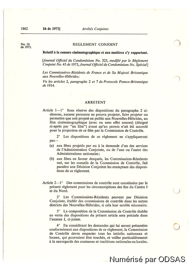 Règlementation Conjointe des Nouvelles-Hébrides, Tome 3 / Règlementation Conjointe des Nouvelles-Hébrides, Tome 3 /  /  Vanuatu/ Vanuatu