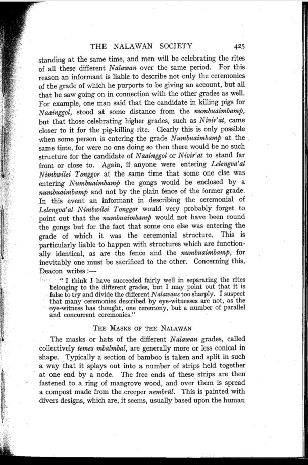 Deacon A.B., 1934. Malekula: A Vanishing People in the New Hebrides / The Masks of the Nalawan / Bernard A. Deacon / Vanuatu, Nouvelles-Hébrides, Malekula, South-West Bay