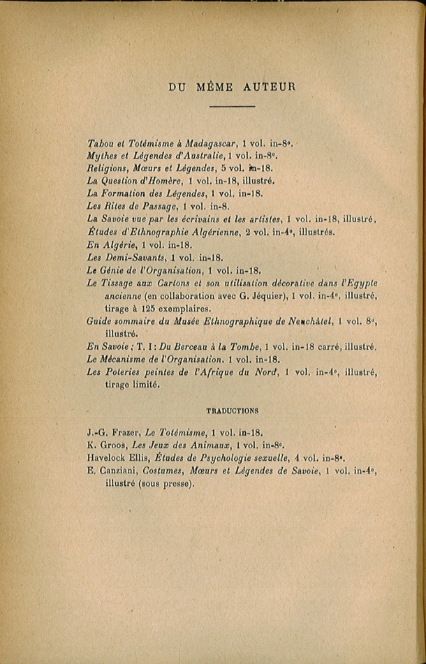 Arnold Van Gennep, l'État Actuel du Problème Totémique, 1920 / Arnold Van Gennep, l'État Actuel du Problème Totémique, 1920 / Van Gennep, Arnold /