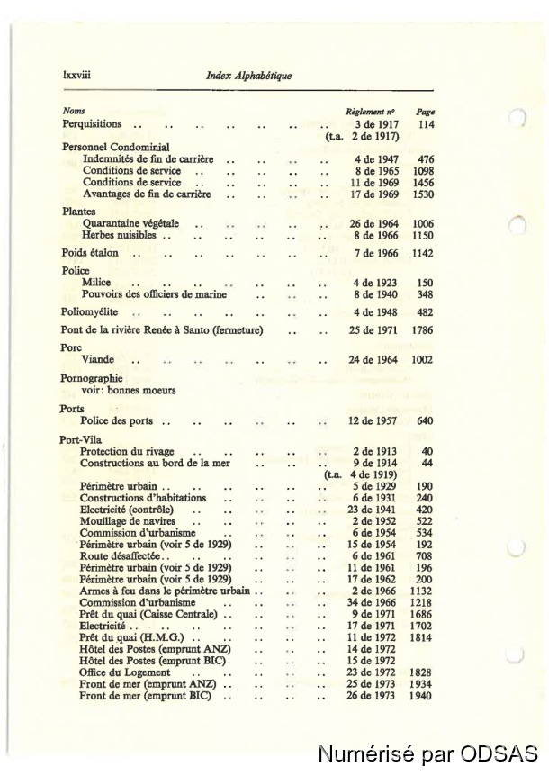 Règlementation Conjointe des Nouvelles-Hébrides, Tome 1 / Règlementation Conjointe des Nouvelles-Hébrides, Tome 1 / Commissaires, Résidents / Vanuatu/ Vanuatu