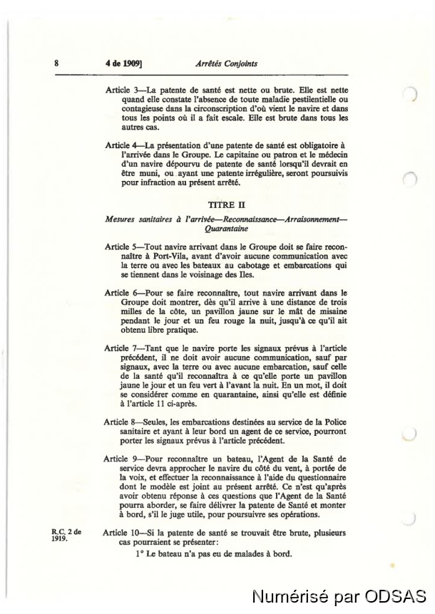 Règlementation Conjointe des Nouvelles-Hébrides, Tome 1 / Règlementation Conjointe des Nouvelles-Hébrides, Tome 1 / Commissaires, Résidents / Vanuatu/ Vanuatu